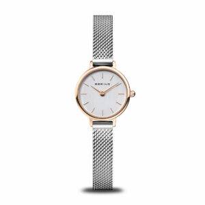 Orologio da donna Bering 11022-064 Classic con cassa rose gold e bracciale mesh silver