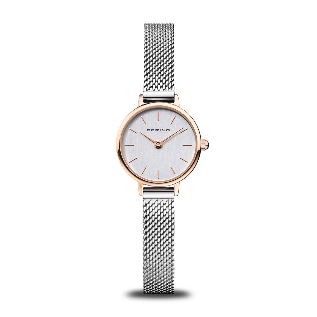 Orologio da donna Bering 11022-064 Classic con cassa rose gold e bracciale mesh silver