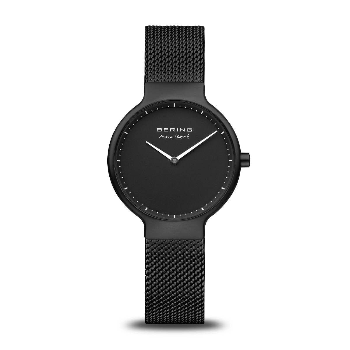 Orologio da donna Bering 15531-123 Max René total black con quadrante nero opaco e maglia milanese