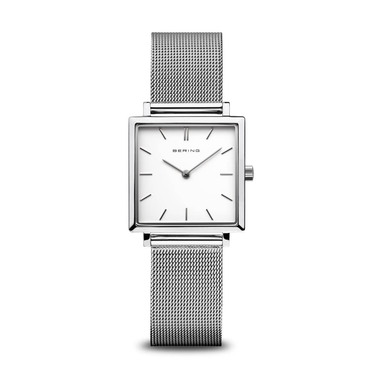 Orologio da donna Bering 18226-004 Classic quadrato in acciaio lucido con bracciale maglia milanese