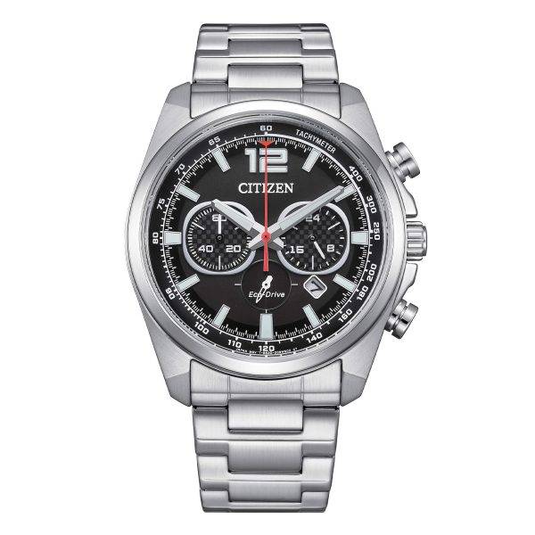 Orologio cronografo Citizen CA4640-50E Racing con quadrante nero, bracciale in acciaio e tecnologia Eco-Drive
