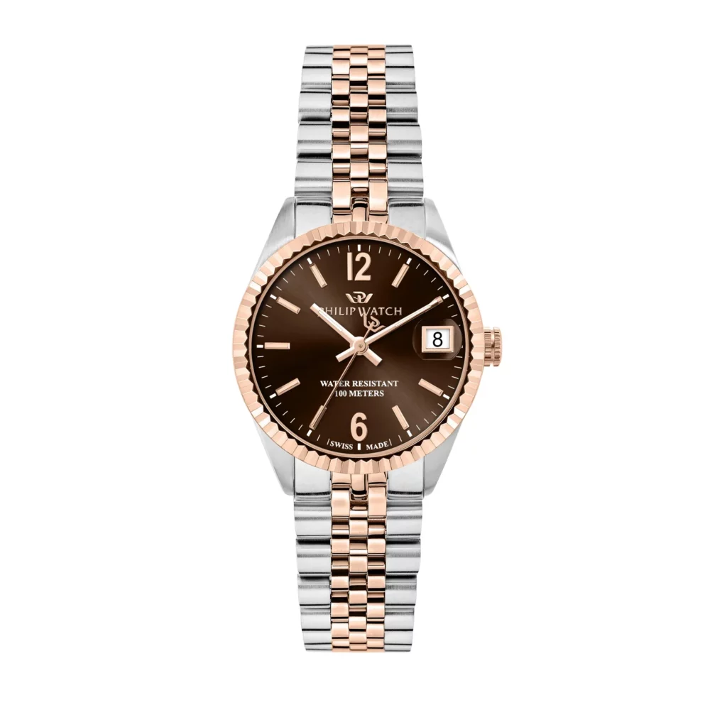 Orologio da donna Philip Watch Caribe R8253597660 con quadrante marrone e bracciale in acciaio silver