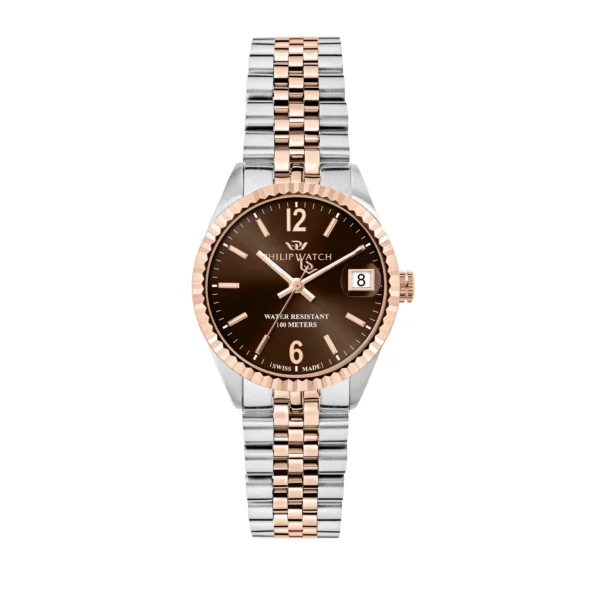 Orologio da donna Philip Watch Caribe R8253597660 con quadrante marrone e bracciale in acciaio silver