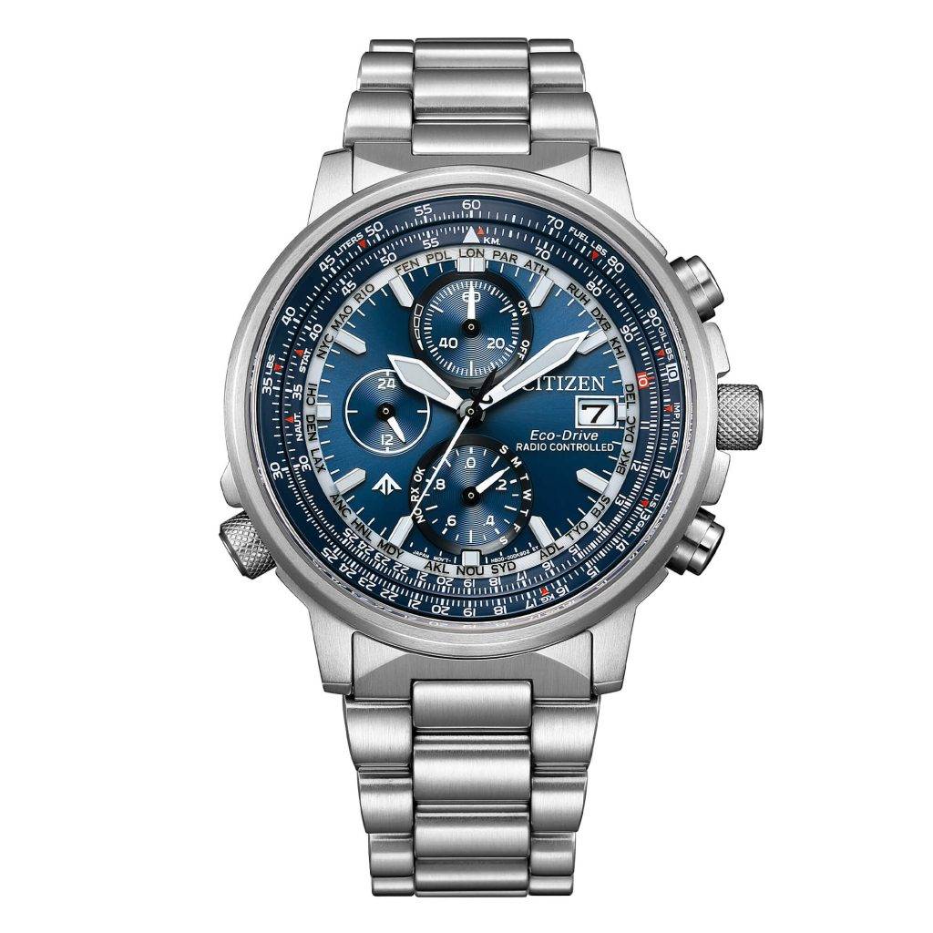 Orologio Citizen AT8300-58L Promaster Sky radio-controllato Eco-Drive con quadrante blu e vetro zaffiro