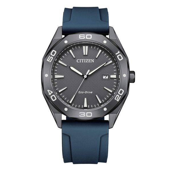 Orologio Citizen BM7638-02H Active Sport Eco-Drive con cassa PVD grigia e cinturino in silicone blu