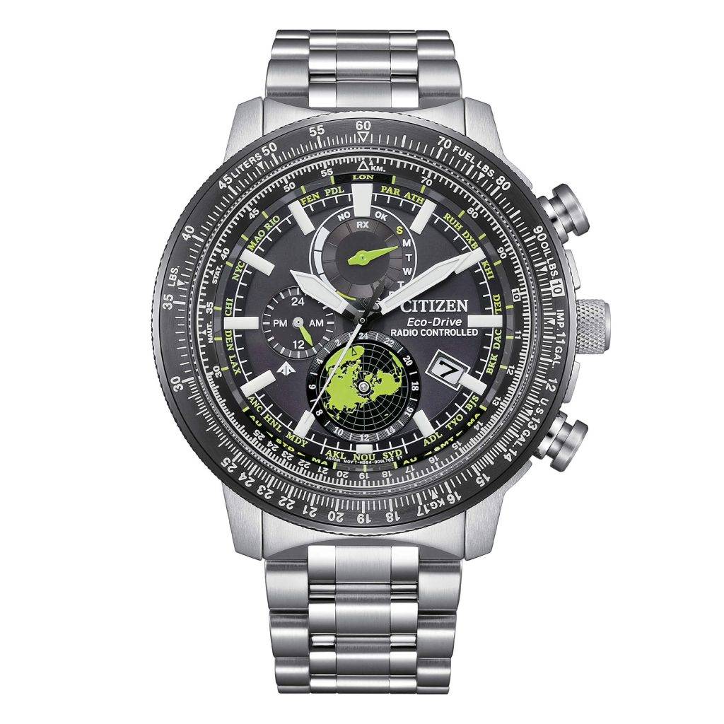 Orologio Citizen BY3006-53E Promaster Geo Trekker radio-controllato con mappa emisfero settentrionale e quadrante nero