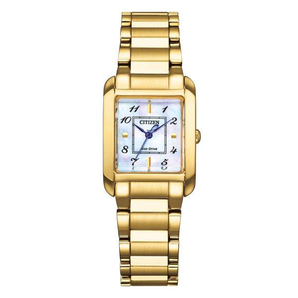 Orologio da donna Citizen EW5602-81D Lady Elegance oro giallo con quadrante in madreperla e lancette blu