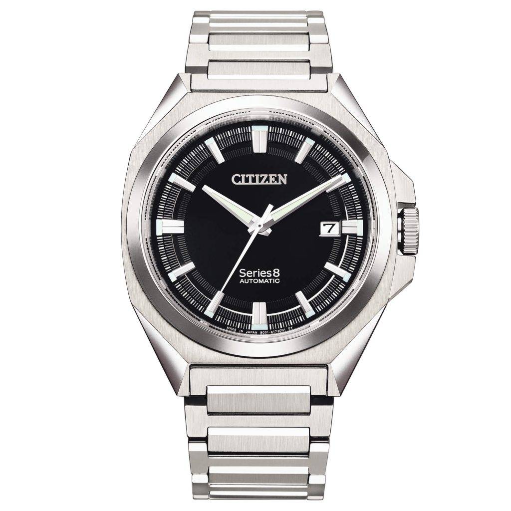 Orologio automatico Citizen NB6010-81E Series 8 con quadrante nero, vetro zaffiro e calibro 9051 antimagnetico