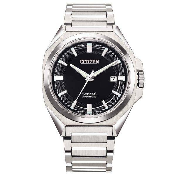 Orologio automatico Citizen NB6010-81E Series 8 con quadrante nero, vetro zaffiro e calibro 9051 antimagnetico