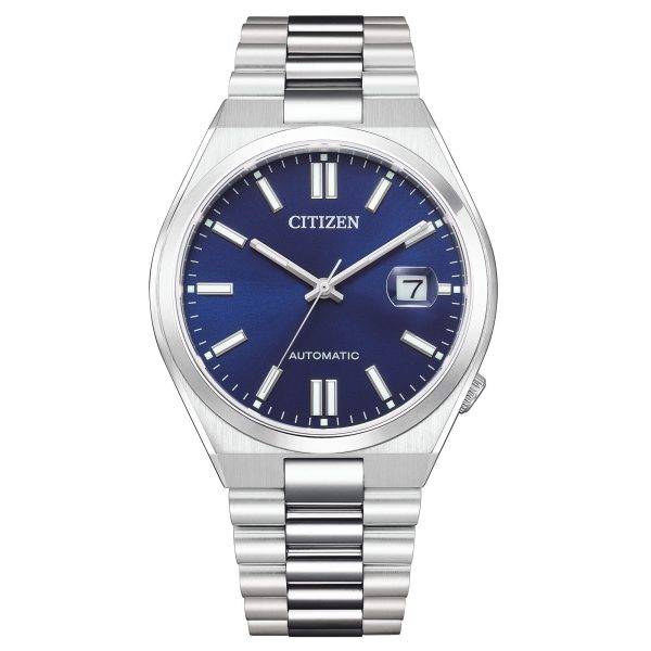 Orologio automatico Citizen NJ0150-81L Tsuyosa con quadrante blu, vetro zaffiro e bracciale integrato in acciaio