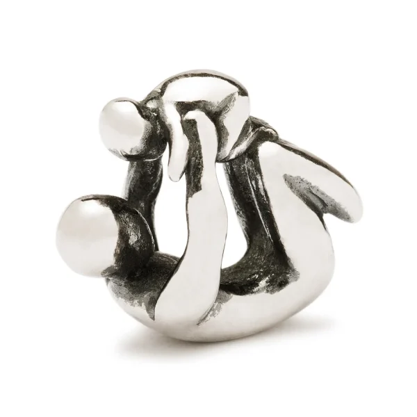 Bead Trollbeads Paternità in argento 925 raffigurante un padre che solleva e gioca con il suo bambino.
