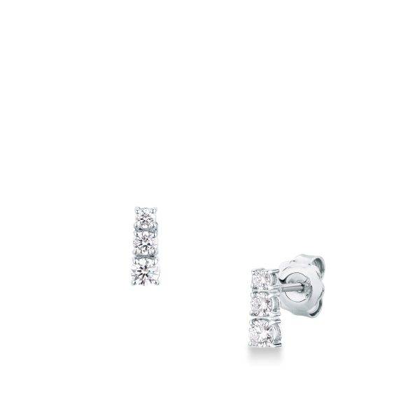 Eleganti Orecchini Trilogy Mirco Visconti Con Diamanti taglio brillante degradè in oro bianco.