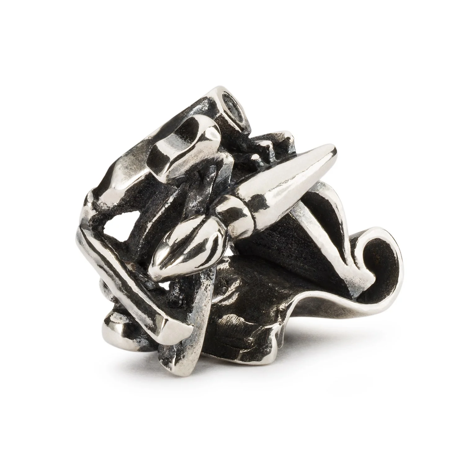 Bead Trollbeads Ispirazione in argento 925 con incisioni di pennelli, tavolozza e pergamena d'artista.