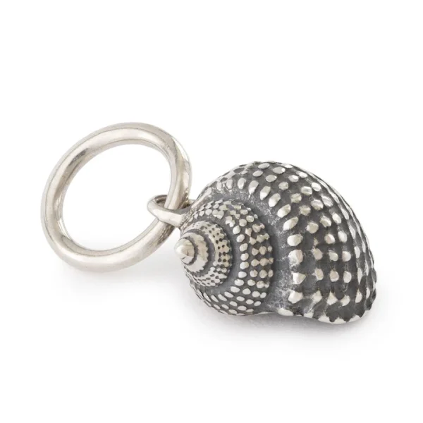 Bead pendente Conchiglia Trollbeads a forma di conchiglia in argento 925 con texture a rilievo.