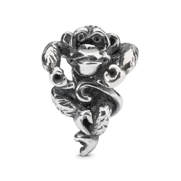 Bead Trollbeads Scimmietta Dell'Armonia in argento 925 raffigurante una scimmia in posa meditativa.