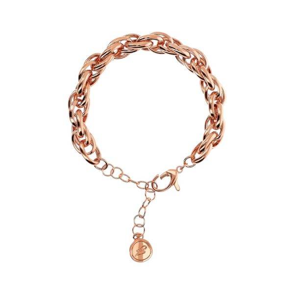 Bracciale Bronzallure maglie intrecciate in lega Golden Rose.