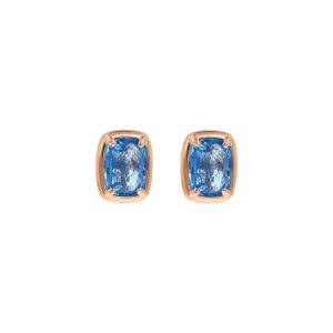 Orecchini Bronzallure con Prisma Gem azzurro a lobo e montatura in lega Golden Rose.