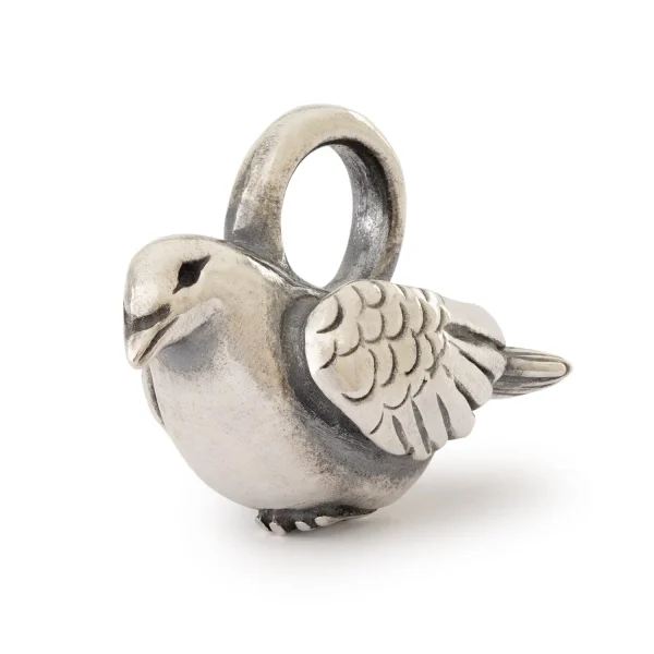 Bead Trollbeads Ali della pace in argento raffigurante una colomba pronta a spiccare il volo.