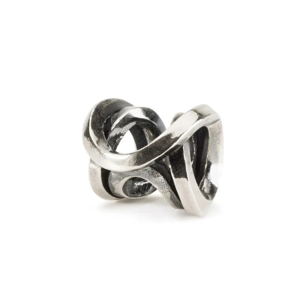 Bead Trollbeads Lealtà in argento 925 con intreccio infinito e finitura brunita.
