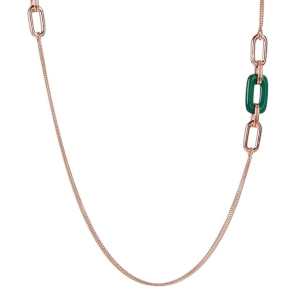 Collana Bronzallure con agata in lega Golden Rose con Agata Verde.