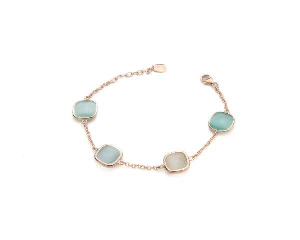 Bracciale quarzi colorati Madì color pastello in argento rosa 925