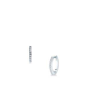 Orecchini cerchio Mirco Visconti con diamanti naturali G VS da 0,06 carati. in oro bianco 18kt.