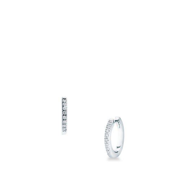 Orecchini cerchio Mirco Visconti con diamanti naturali G VS da 0,06 carati. in oro bianco 18kt.