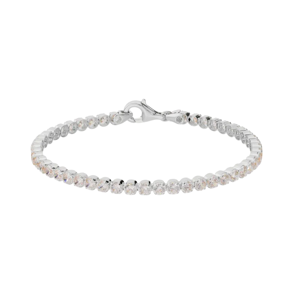 Bracciale tennis Bronzallure bianco in Golden Rose con finitura in oro bianco e pietre luminose.