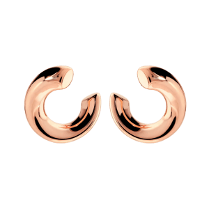 Orecchini Bronzallure a semicerchio bombati in lega Golden Rose placcata oro rosa 18kt.