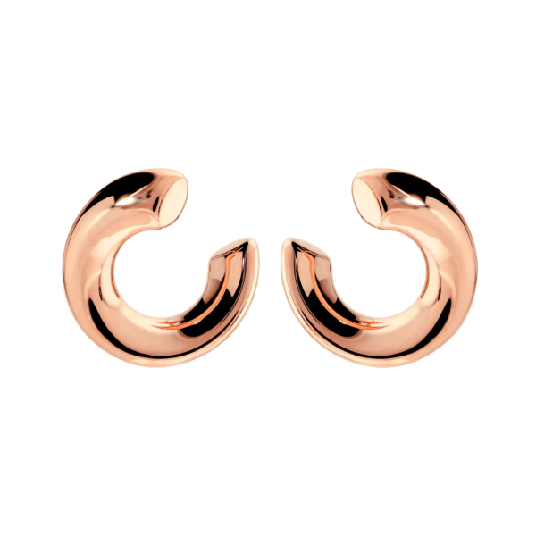 Orecchini Bronzallure a semicerchio bombati in lega Golden Rose placcata oro rosa 18kt.