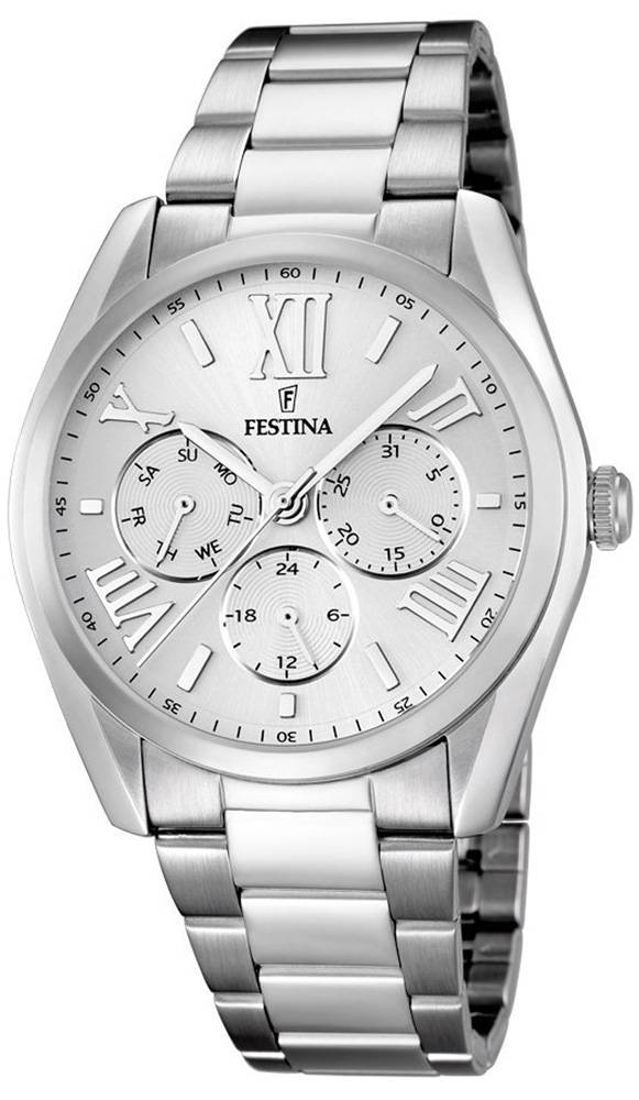 Festina F16750/1 Multifunction orologio uomo acciaio quadrante argento numeri romani