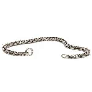 Bracciale argento Trollbeads lucido a maglia foxtail senza chiusura.