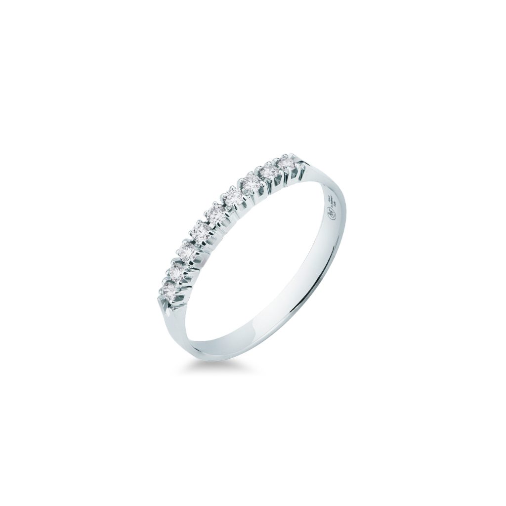 Riviera con diamanti Mirco Visconti in oro bianco 18kt veretta con diamanti naturali caratura 0,15 G-VS