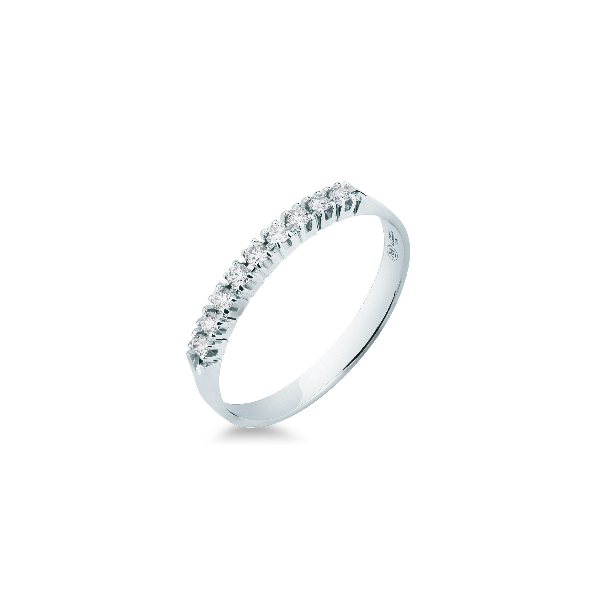 Fedina Mirco Visconti in oro bianco 18kt veretta con diamanti naturali caratura 0,15 G-VS