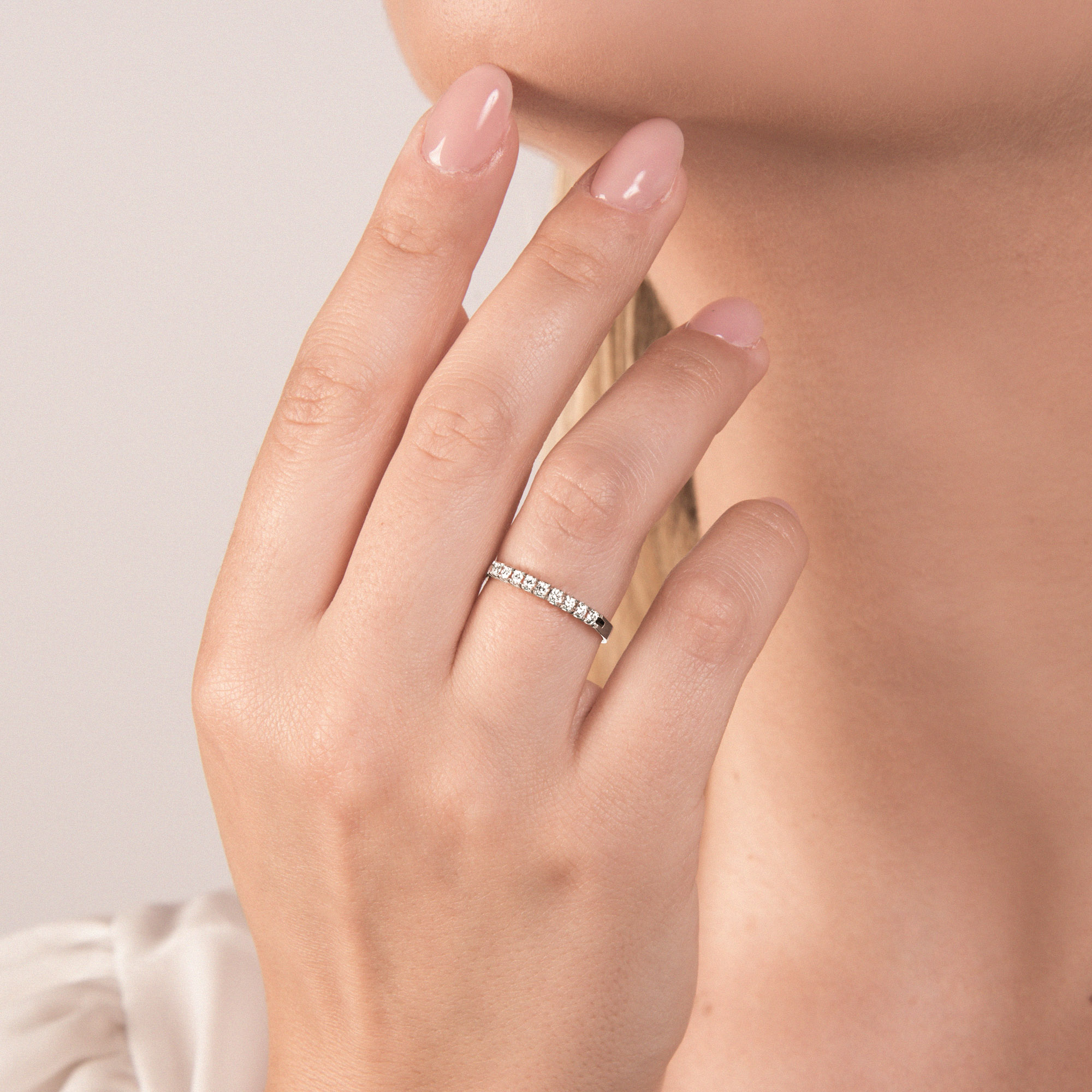 Fedina Mirco Visconti in oro bianco con diamanti - immagine 2