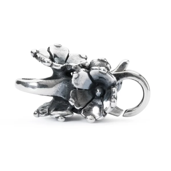 Chiusura gelsomino Trollbeads in Argento 925 con dettagli floreali finemente lavorati.