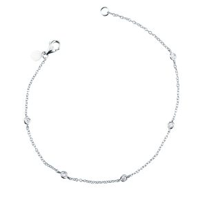 Bracciale Mirco Visconti con diamanti naturali taglio brillante a catena in oro bianco 18kt.