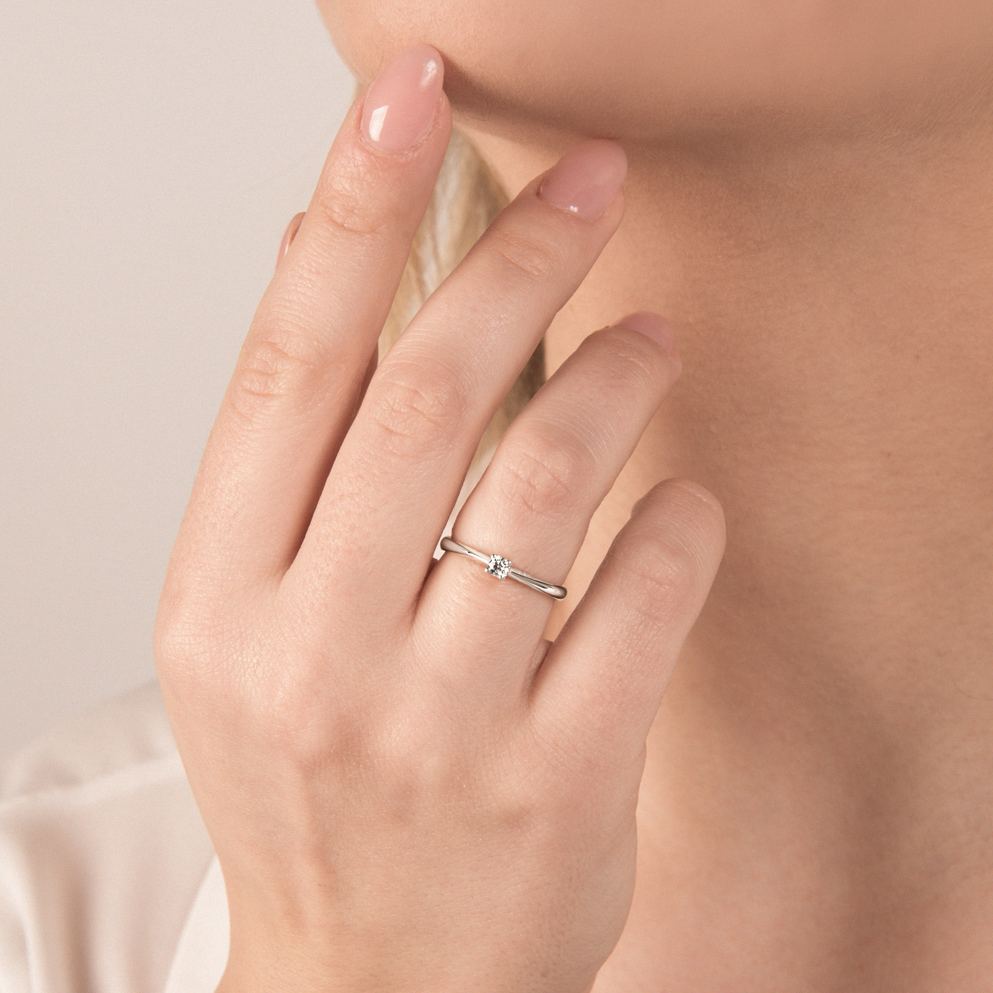 Anello solitario Mirco Visconti in oro bianco con diamante - immagine 2