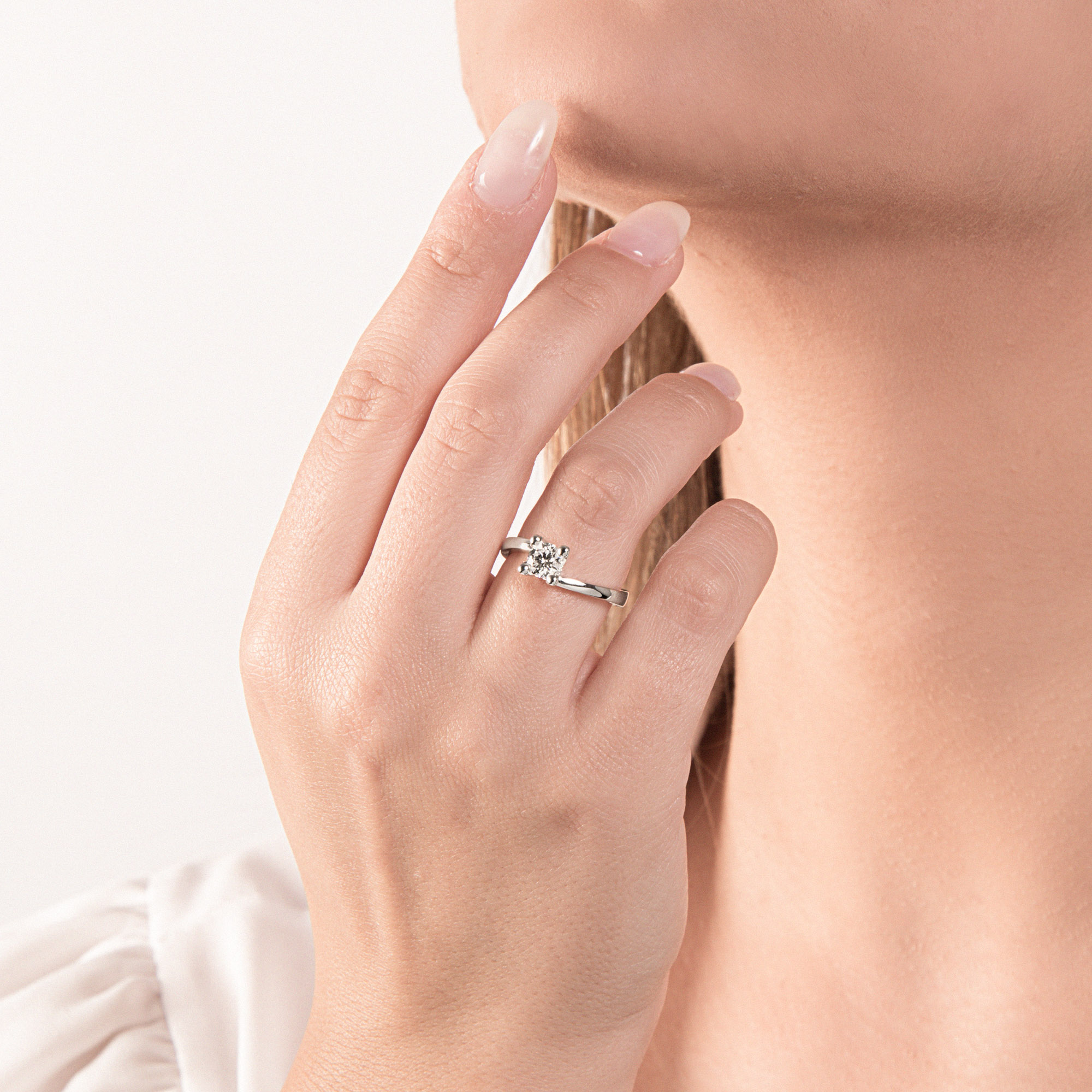 Anello solitario Mirco Visconti in oro bianco con diamante - immagine 2