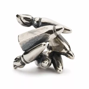 Bead Trollbeads Arte in Argento 925 brunito raffigurante pennelli e strumenti da pittura intrecciati.