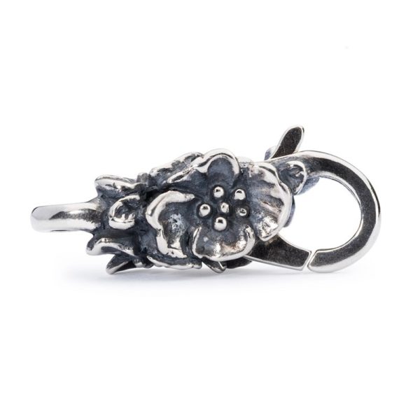 Chiusura fiori di ciliegio Trollbeads in Argento 925 lavorato a mano per bracciale componibile.