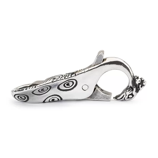 Chiusura pavone Trollbeads in Argento 925 con lavorazione artigianale dei dettagli piumati.