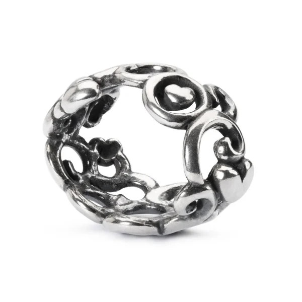 Bead giardino segreto Trollbeads in Argento 925 con intricati intrecci floreali e foglie.