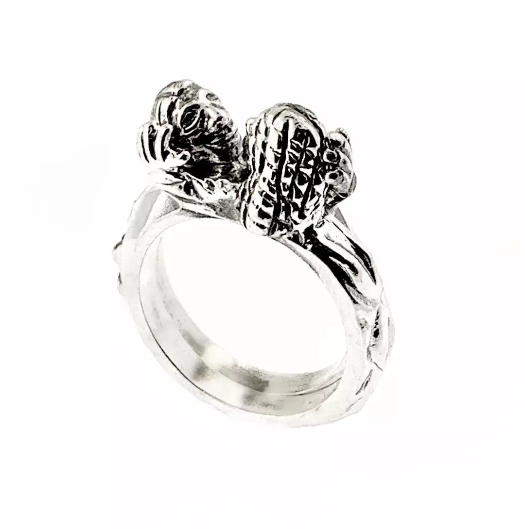 Anello Trollbeads Il Bacio in argento 925 con due volti che si uniscono