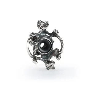Stop compagni di gioco Trollbeads in Argento 925 raffigurante un gatto che si rincorre la coda.