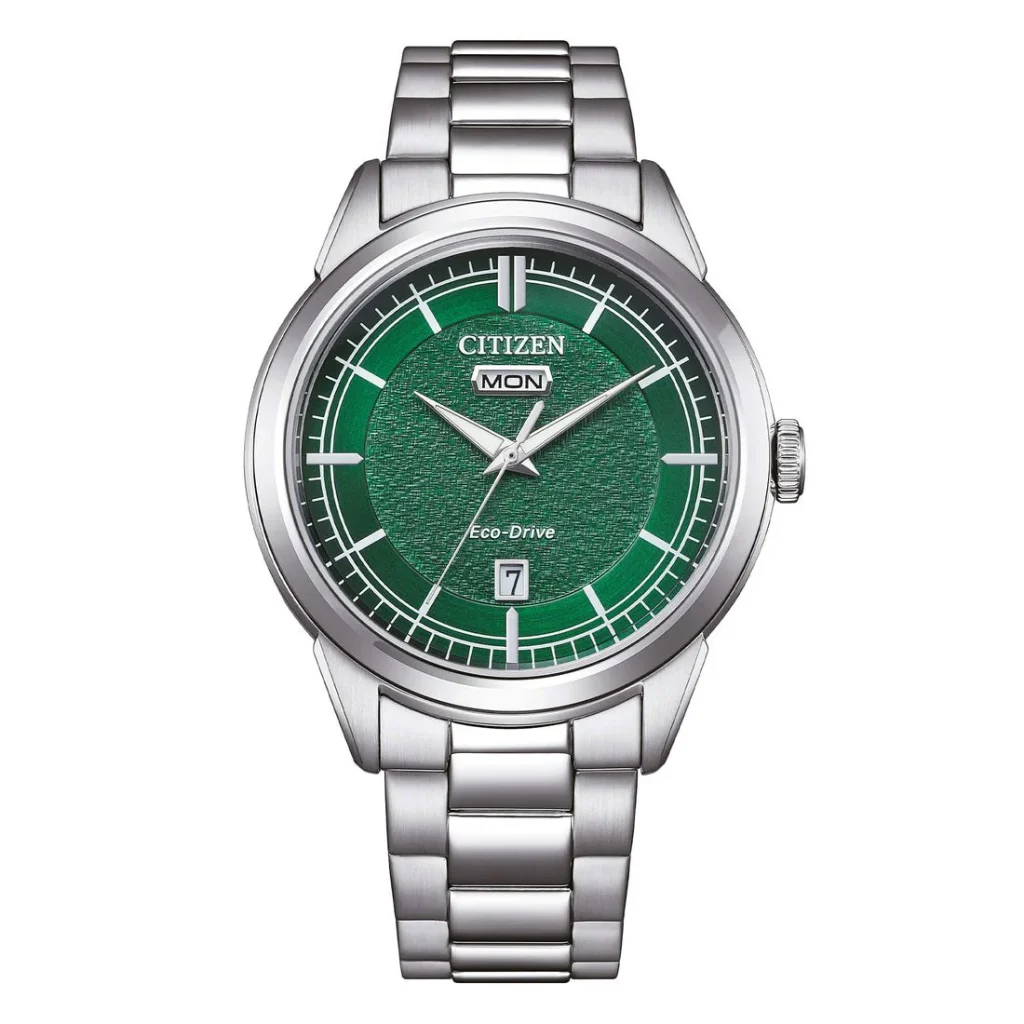Citizen AW0151-85X Elegant Day Date acciaio quadrante verde testurizzato