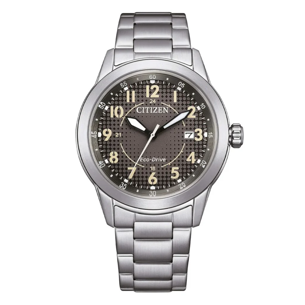 Citizen AW1870-59H Field Eco-Drive acciaio quadrante grigio marrone