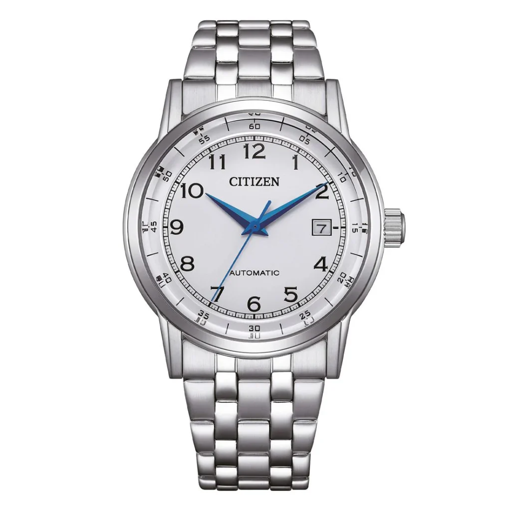 Citizen NJ0210-56A orologio automatico uomo acciaio quadrante bianco