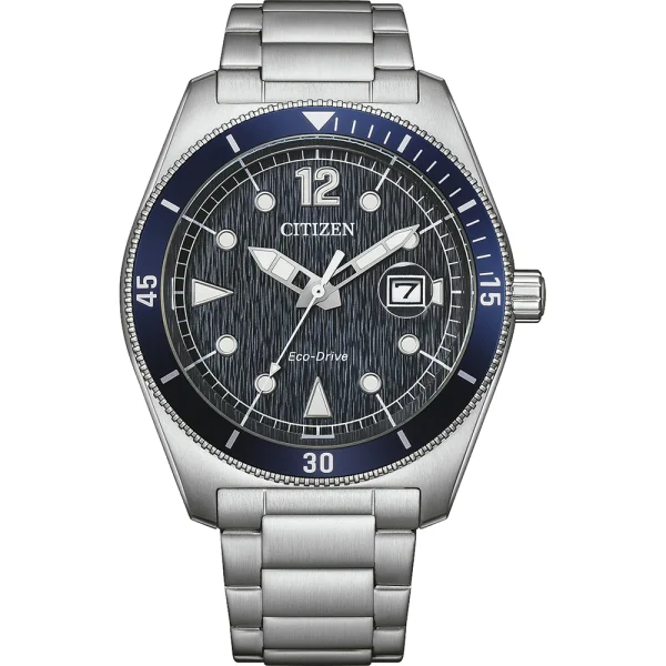 Citizen AW1881-52L Marine Eco-Drive acciaio quadrante blu lente datario