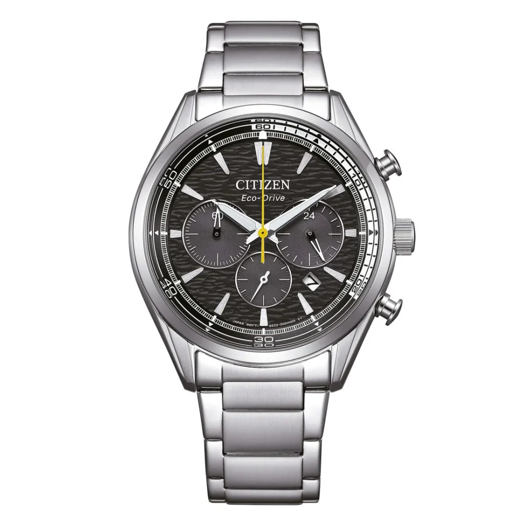 Citizen CA4700-50E cronografo sportivo Eco-Drive acciaio quadrante nero